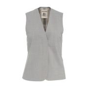 Grijze Wollen Blend Vest Chic Stijl Semicouture , Gray , Dames