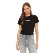 Organisch katoenen dames T-shirt Regular Fit Guess , Black , Dames