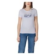 Korte mouwen katoenen T-shirt collectie Emporio Armani EA7 , White , D...