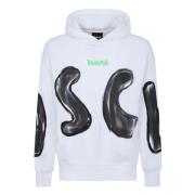 Lichtgewicht hoodie met geribbelde manchetten Disclaimer , White , Her...