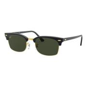 Square Clubmaster Zonnebril Zwart/Groen Ray-Ban , Black , Unisex