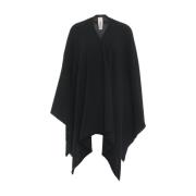 Elegante Zwarte Cashmere Cape Aw24 MVM , Black , Dames