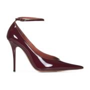 Bordeaux Lakleren Pumps Amina Muaddi , Brown , Dames