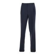 Blauwe op maat gemaakte broek met dubbele pence Lardini , Blue , Heren