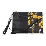 Unisex Polyurethaan Clutch Tas Versace Jeans Couture , Black , Dames