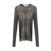 Zwarte Crew Neck Sweater Mesh Voering Jean Paul Gaultier , Black , Dam...