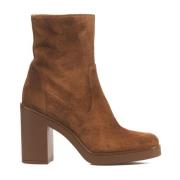 Bruine Suède Rits Enkellaars Stuart Weitzman , Brown , Dames