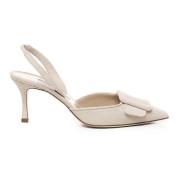 Beige Suède Pump met Stilettohak Manolo Blahnik , Beige , Dames