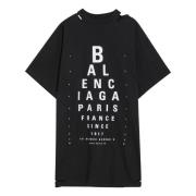 Korte mouwen ronde hals T-shirt Balenciaga , Black , Dames