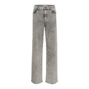 Vintage Grey Wash Wide Leg Jeans Gestuz , Gray , Dames