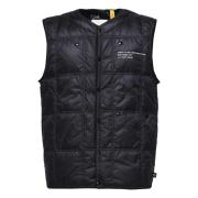 Blauwe Gewatteerde Opvouwbare Jas met Logo Moncler , Blue , Heren