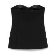 Strapless Sweetheart Neck Layered Top Khaite , Black , Dames