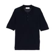 Blauwe Polo Shirt Geribbelde Manchetten Laneus , Blue , Heren