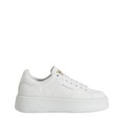 Witte Leren Sneakers met Veters Woolrich , White , Dames