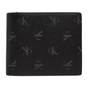 Heren lederen bifold portemonnee met muntvak Calvin Klein Jeans , Blac...