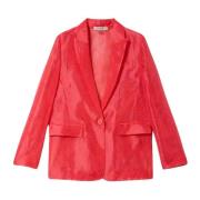 Roze Kant Blazer Slim Fit Twinset , Red , Dames