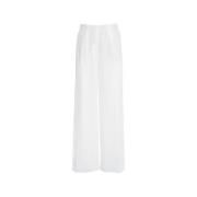 Witte Linnen Wijde Broek 8PM , White , Dames