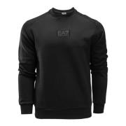 Heren sweatshirt 96% katoen Emporio Armani EA7 , Black , Heren