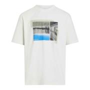 Modern Print Wit T-Shirt Calvin Klein Jeans , White , Heren