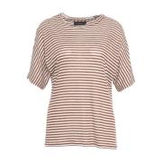 Gestreept T-shirt Bruin Ss25 Peuterey , Multicolor , Dames