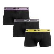 Heren Boxershorts 3-Pack Zwart Katoen Hugo Boss , Black , Heren