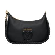 Zwarte Schoudertas Mini Hobo Stijl Love Moschino , Black , Dames