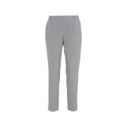 Grijze Chino Broek Elastische Taille Stijlvol Ottod'Ame , Gray , Dames