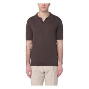 Polo Shirt Korte Mouw Roberto Collina , Brown , Heren