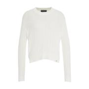 Witte Cable Knit Pullover Peuterey , White , Dames