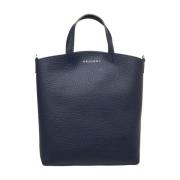 Blauwe Leren Shopper Tas Orciani , Blue , Dames