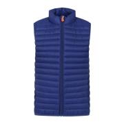 Blauwe Gewatteerde Hoodie Vest Save The Duck , Blue , Heren