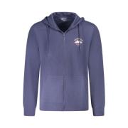 Blauwe Grafische Zip Hoodie Sweater Wrangler , Blue , Heren