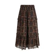 Bohemian Gerimpelde Lange Rok Isabel Marant Étoile , Multicolor , Dame...