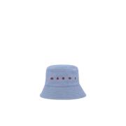 Monogram Katoenen Bucket Hoed Marni , Blue , Heren