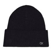 Zachte Wol Cashmere Gebreide Muts Calvin Klein , Black , Dames