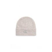 Geborduurde Logo Geribbelde Beanie Muts Calvin Klein , Gray , Dames