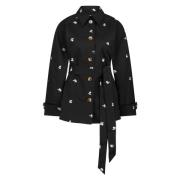 Troy Trenchcoat Short Fabienne Chapot , Black , Dames