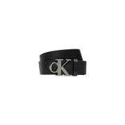 Elegante Leren Riem met CK Logo Gesp Calvin Klein Jeans , Black , Here...