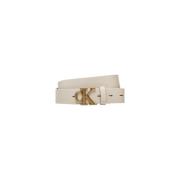 Elegante leren riem met opvallende gesp Calvin Klein Jeans , Beige , D...