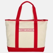 Tommy Hilfiger canvas tote shopper red