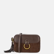 Laurent David Camille crossbody tas box suedine dark brown