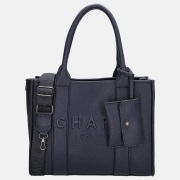 Charm London Debossed shopper M blauw