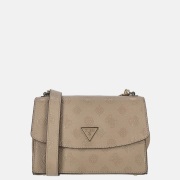 Guess Cresidia II flap crossbody tas dark taupe logo