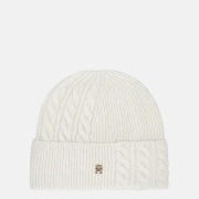 Tommy Hilfiger Elevated Chic Fluffy beanie muts grey whisper