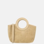 Charm London handtas suede lichttaupe