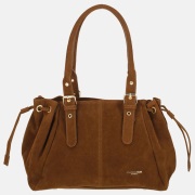 Flora & Co Suedine schoudertas camel