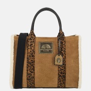 Kurt Geiger Southbank suede handtas camel multi