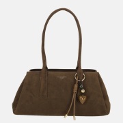 Flora & Co schoudertas suedine chocolat