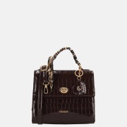 Charm London Knightsbridge handtas croco donkerbruin