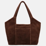 Hide & Stitches Brazos suede shopper L donkerbruin